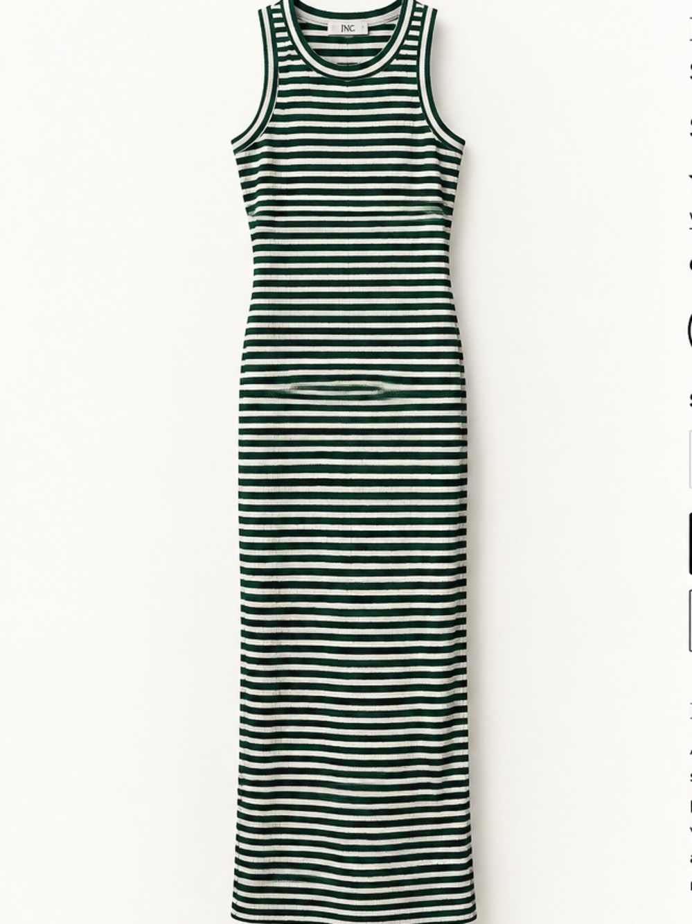 TALULAH Sleeveless Green and White Striped Ribbed Maxi Dress